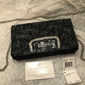 Coach evening bag black/silver excellent condition